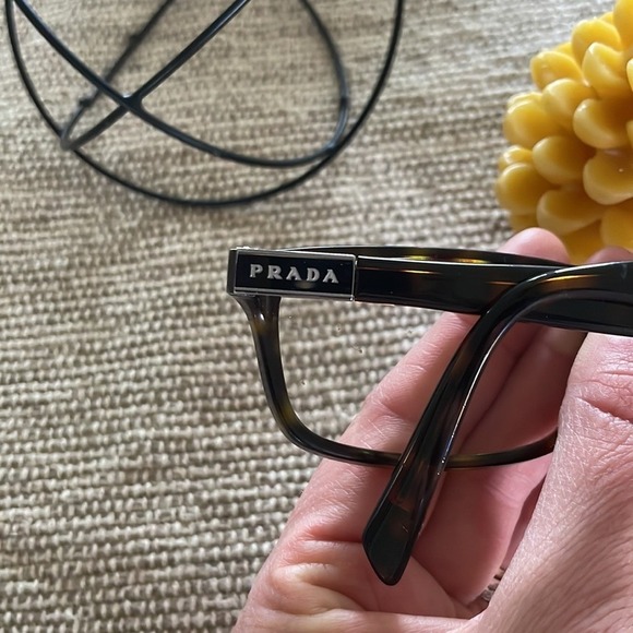 Prada Eyeglasses Tortoiseshell Rectangular Optical Frames Made in Italy - Picture 3 of 9